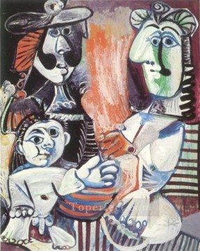 Artworks by 350 Famous Artists Painting - Man woman and child 2 1970 Pablo Picasso